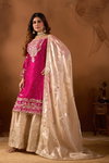 SR 1694 Heavy Micro Cotton With Embroidery Work Top With Plazo Dupatta Exporters In India